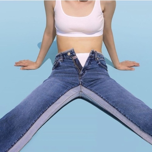 Adriano Goldshmied Daily Blue Virgo Champlain Two Toned Wide Leg Jean NWT - Picture 4 of 16